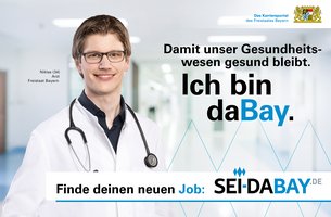 "Sei DaBay" - Recruitingkampagne des Freistaates Bayern, Agentur Schaller & Partner, alle Testimonials arbeiten auch dort.