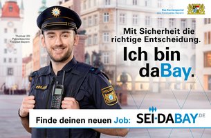 "Sei DaBay" - Recruitingkampagne des Freistaates Bayern, Agentur Schaller & Partner, alle Testimonials arbeiten auch dort.